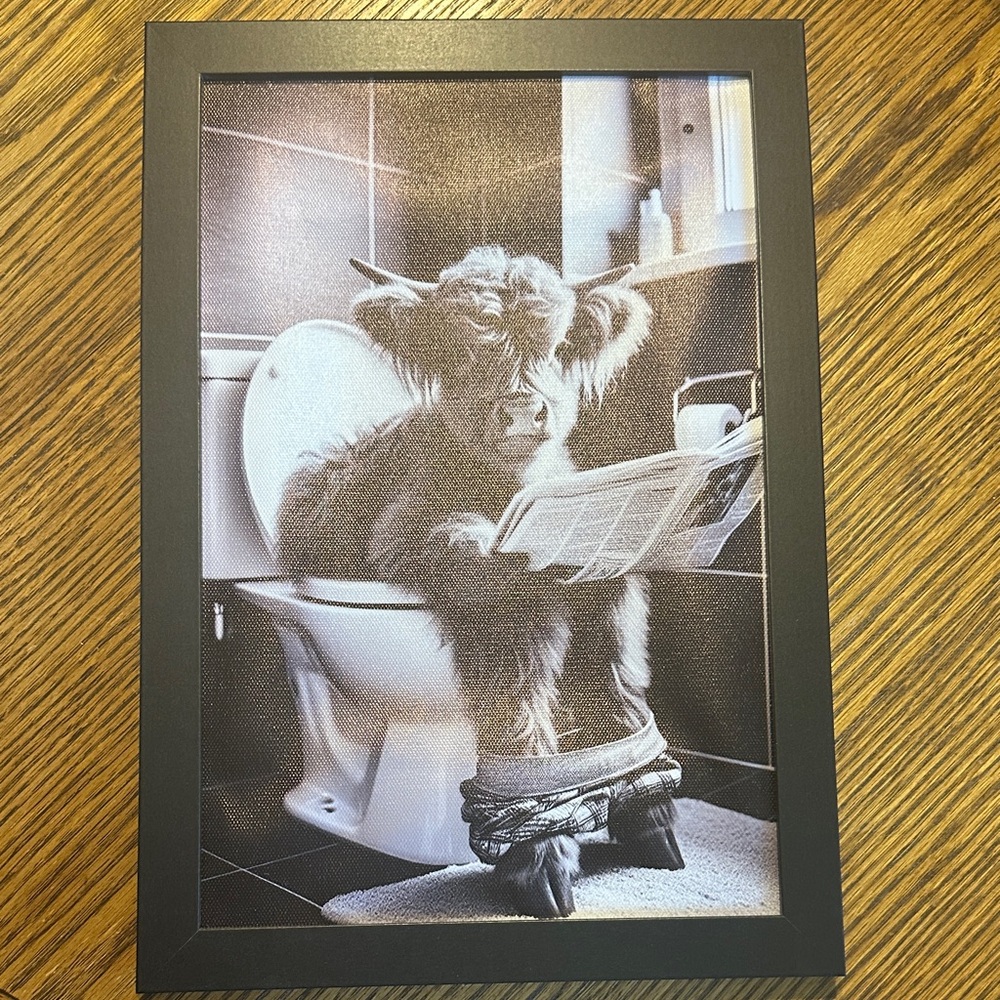 Black and White Cow Art Print
